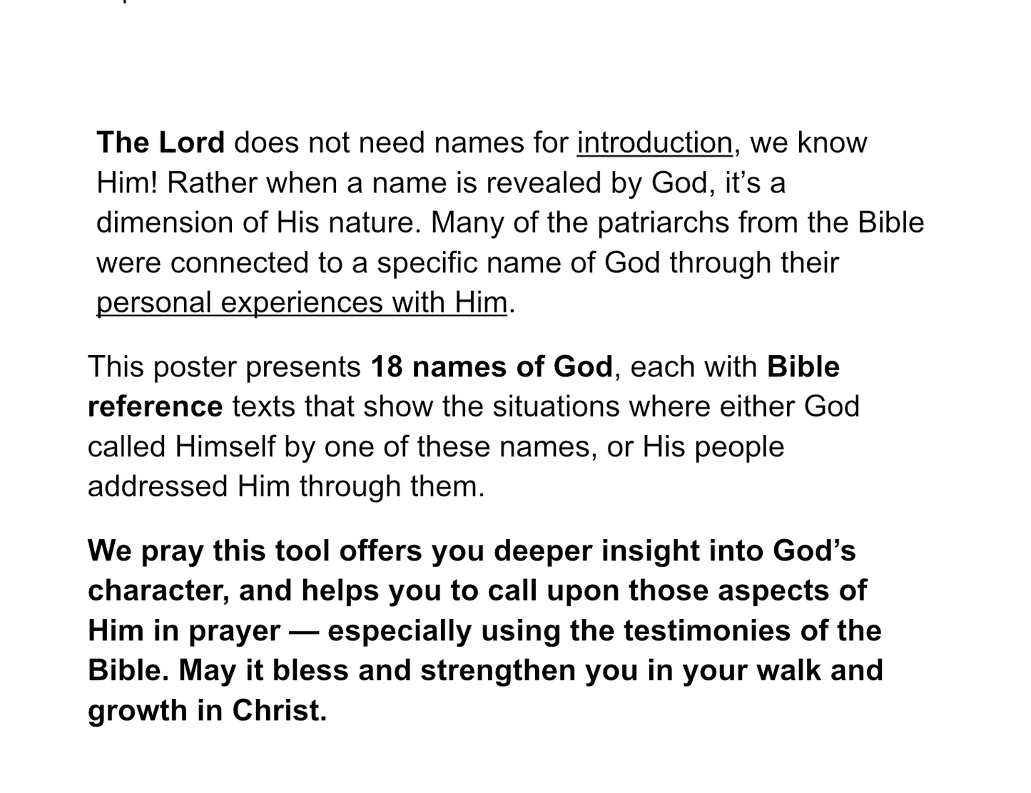 Names of God Poster